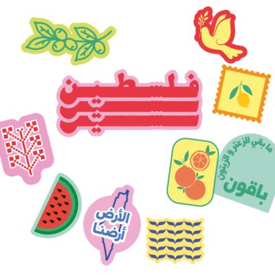 Palestine Stickers Red Thumbnail